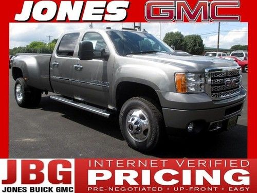 New 2014 gmc sierra 3500hd 2wd crew cab denali diesel drw msrp $63315 gray