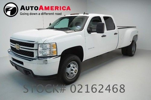 7k low miles chevy silverado 3500hd work truck white crew cab duramax