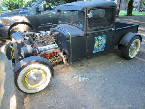 Pickup truck tilt steering 1932 grille tri power ford engine rat rod street rod