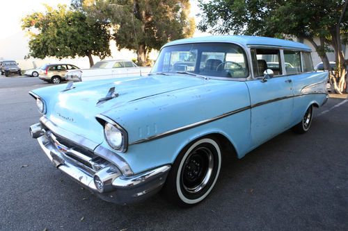 No reserve 1957 chevrolet 2 door wagon 392 hemi rat rod bel air 210, like nomad