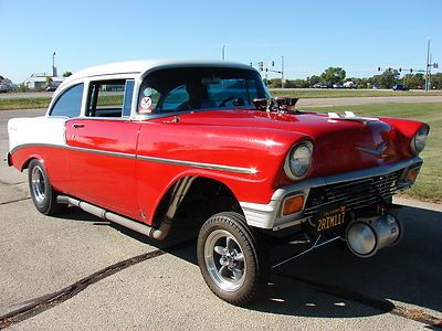 1956 chevrolet 2dr gasser 355 v8 w/blower!~chrome straight axle &amp; more..