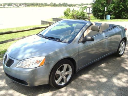 2007 g6 convertible hardtop blue mist / tan low miles sport pkg carfax certified