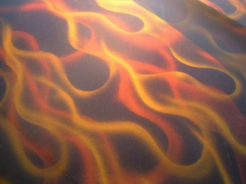 1963 chevrolet short bed step side with custom air brushed flames paint job, image 8