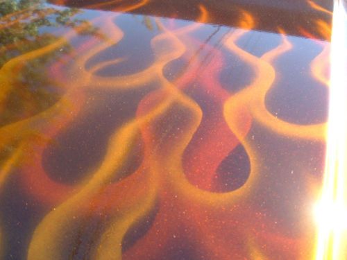 1963 chevrolet short bed step side with custom air brushed flames paint job, image 12