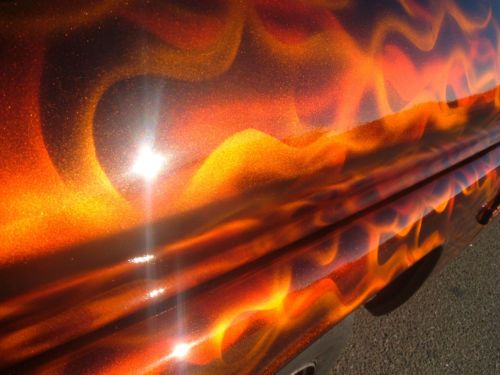 1963 chevrolet short bed step side with custom air brushed flames paint job, image 15