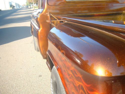 1963 chevrolet short bed step side with custom air brushed flames paint job, image 16