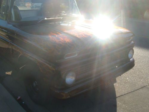 1963 chevrolet short bed step side with custom air brushed flames paint job, image 21