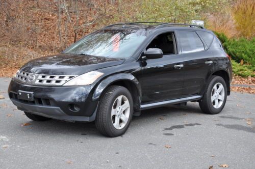 2005 nissan murano s sport utility 4-door 3.5l no reserve awd clean carfax black