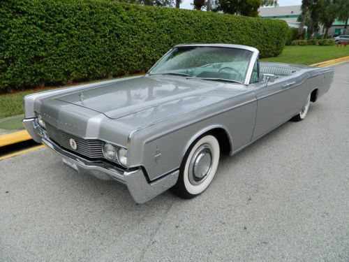 1966 lincoln continental convertible silver over silver blue suicide doors a/c
