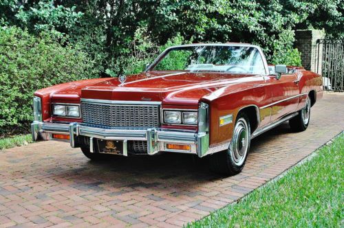 Firethorn red mint fuel injected 76 cadillac eldorado convertible 27,558 miles.