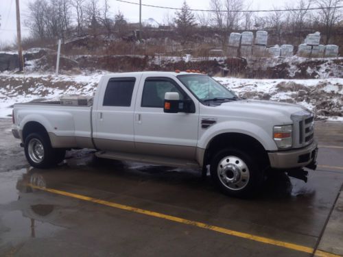 2008 ford f-450 super duty king ranch crew cab pickup 4-door 6.4l w/ snow plow