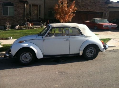 1979  volkswagen beetle, classictriple white convertible new interior