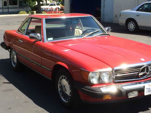 1989 mercedes benz 560 sl roadster with hardtop...red with beige interior