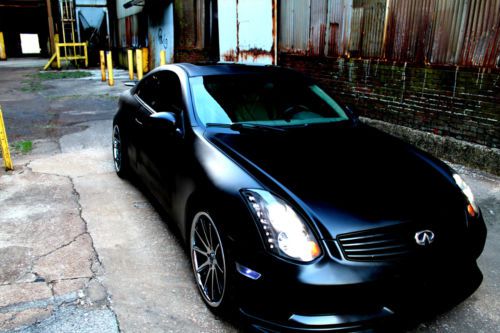 2004 infiniti g35 coupe! custom satin black paint job! rohana rims! clean! navi