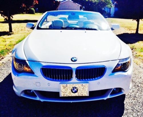 BMW 645CI WHITE CONVERTIBLE LOW MILES TOP OF THE LINE CLEAN TITLE LOW RESERVE, image 3