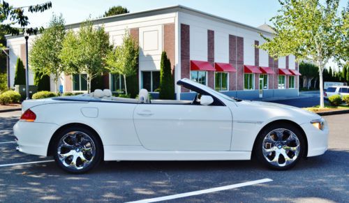 BMW 645CI WHITE CONVERTIBLE LOW MILES TOP OF THE LINE CLEAN TITLE LOW RESERVE, image 4