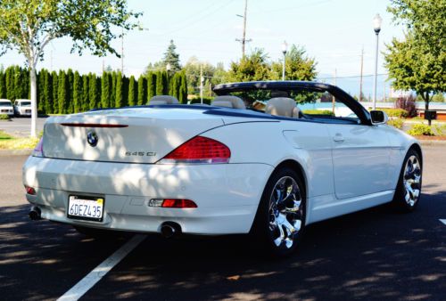 BMW 645CI WHITE CONVERTIBLE LOW MILES TOP OF THE LINE CLEAN TITLE LOW RESERVE, image 5