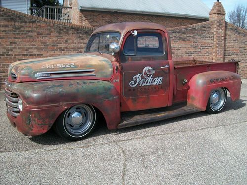 1950 ford f1 pickup, rat rod, ratrod, street rod, lowered, street machine