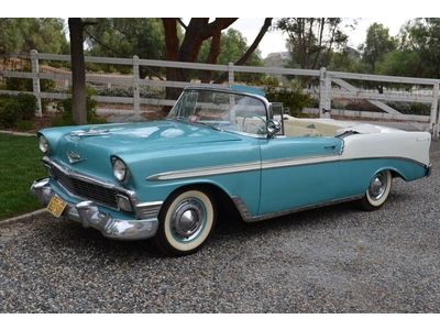 1956 chevy bel air convertible, survivor!, claimed 30k miles, v8, fantasitic!