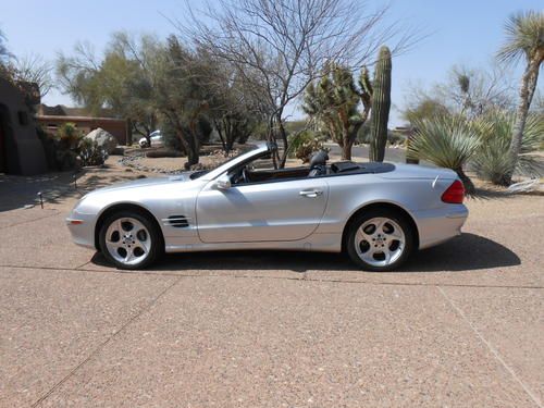 2003 silver mercedes benz sl 500 convertible roadster - 53,104 miles