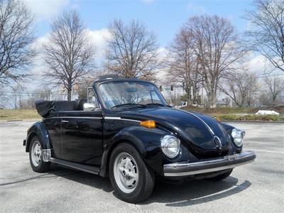 Free shipping! beautiful classic1979 volkswagen beetle convertible triple black!