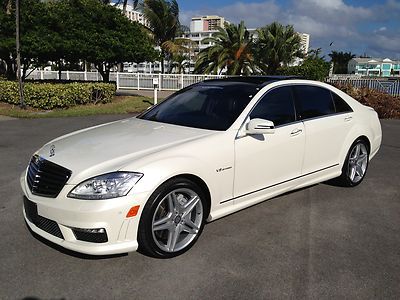 S63 twin turbo amg *diamond white* night vision - limo pkg - rear tv's - pano