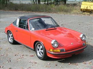 1973 red 911e no rust classic mechanically sound, manual fuchs targa top