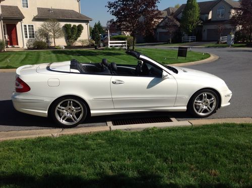 2005 mercedes-benz clk55 amg convertible white/black 58k warranty great shape!