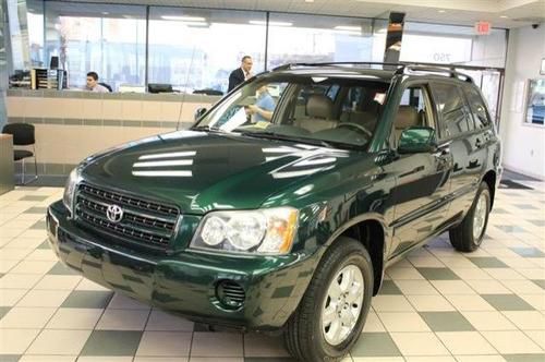 2003 toyota highlander 4wd v6 green leather heated seats tan interior low miles