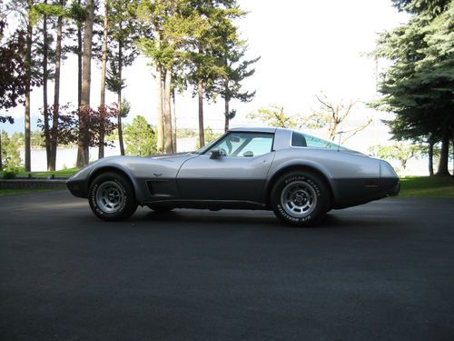 1978 corvette silver anniversary l-48 matching #'s low miles. auto, t-tops, nice