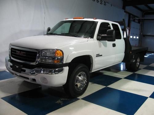 2007 gmc sierra 3500 ext-cab sle 4wd drw..flatbed..6.6l diesel