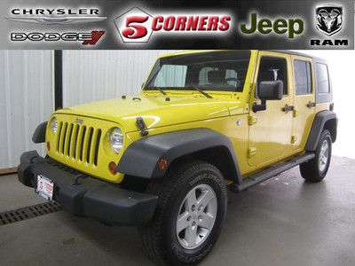2008 yellow jeep wrangler unlimited x 4x4 - 1 owner