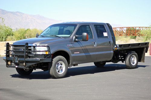 2004 ford f250 diesel 4x4 fx4 lariat crew cab utility flat bed leather 106k mi