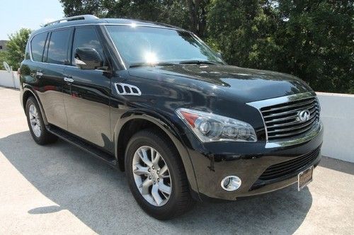 12 qx 56 black blk leather navigation back up camera rear dvd we finance texas