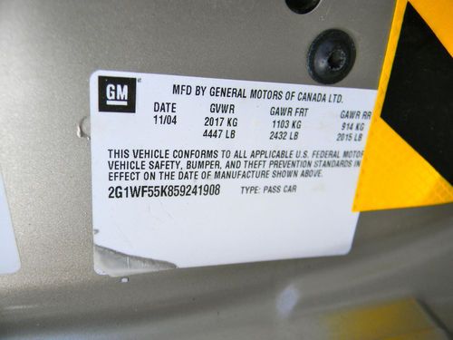 2005 Chevrolet Impala Base Sedan 4-Door 3.8L, image 14