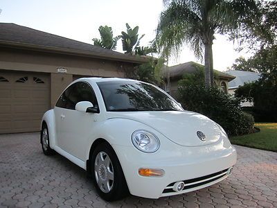 01 volkswagen new beetle gls auto leather sunroof 6disc fl owned low miles mint!
