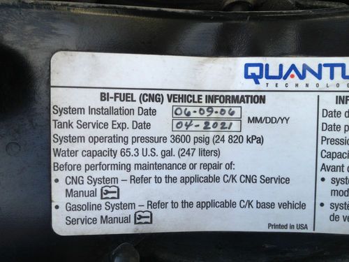 2006 Chevy 2500 HD Bi-Fuel Natural Gas (CNG), image 12