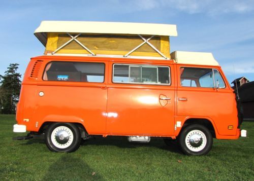 1975 riviera type2 camper bus van pop top campmobile new upholstery westfalia