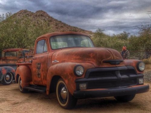 1955 chevy truck 3100 1st series 1/2 ton hot rod powered by ford, rat rod patina