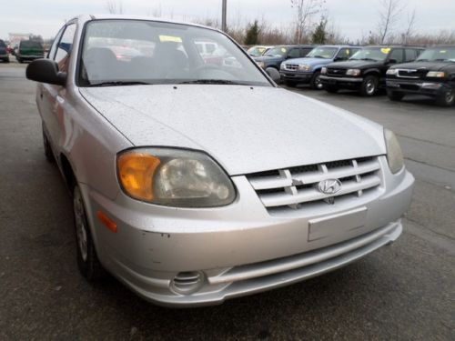 No reserve, hyundai accent, manual transmission, 2 door