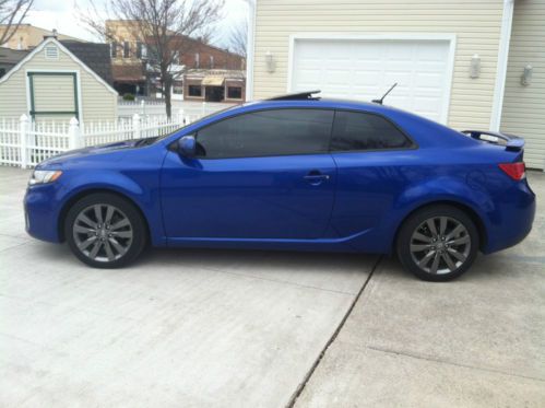 2012 kia forte koup sx luxury coupe 2-door 2.4l blue, black leather, tinted