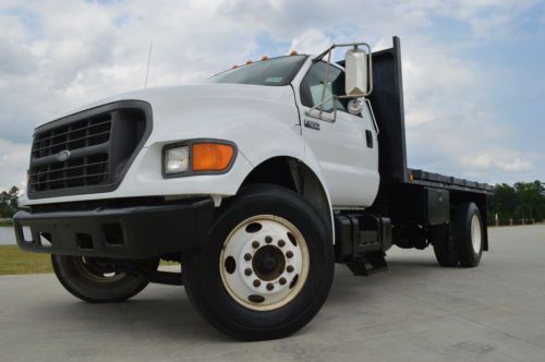 2000 ford f-650 regular cab xl flatbed catepillar diesel low miles!!