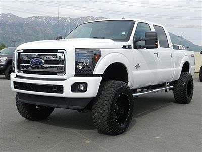 Ford crew cab lariat 4x4 powerstroke diesel custom new lift wheels tires nav
