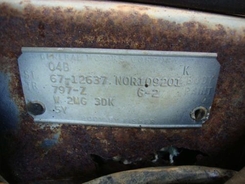 1967 Chevrolet Camaro project 327-275 hp ps,pb, console  at., image 3