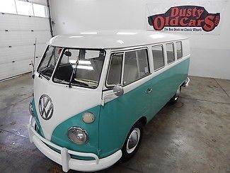 1966 green fullyrest11windowkombiexcelcondmoviereadycanopy!