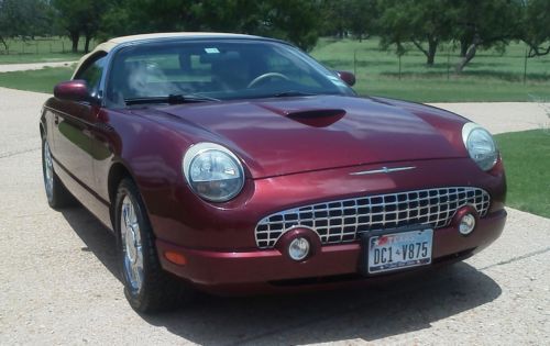 2004 merlot ford thunderbird convertible with removable hard top