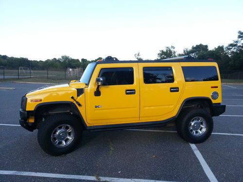 2005 hummer h2 loaded extras custom sound &amp; video must see yellow black int