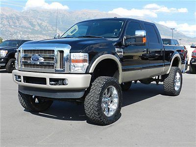 Ford crew cab 4x4 king ranch powerstroke diesel custom  lift wheels tires  auto