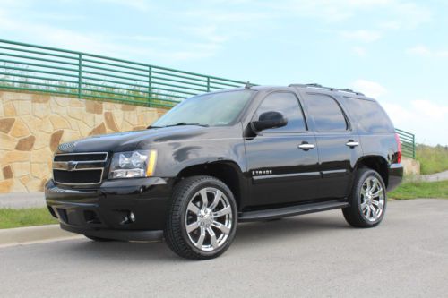 2008 black tahoe lt leather navigation sunroof dvd chrome brand new 22 4wd 3rd