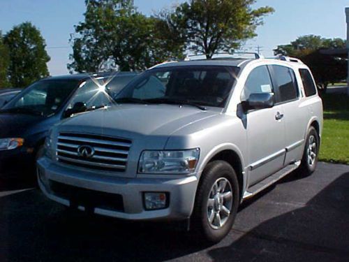 2007 silver infiniti qx56 4wd 7pass - leather, moonroof, nav